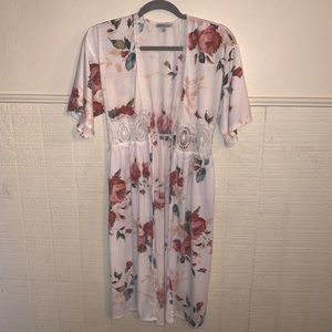 Used Floral Print Self-Tie Cardigan